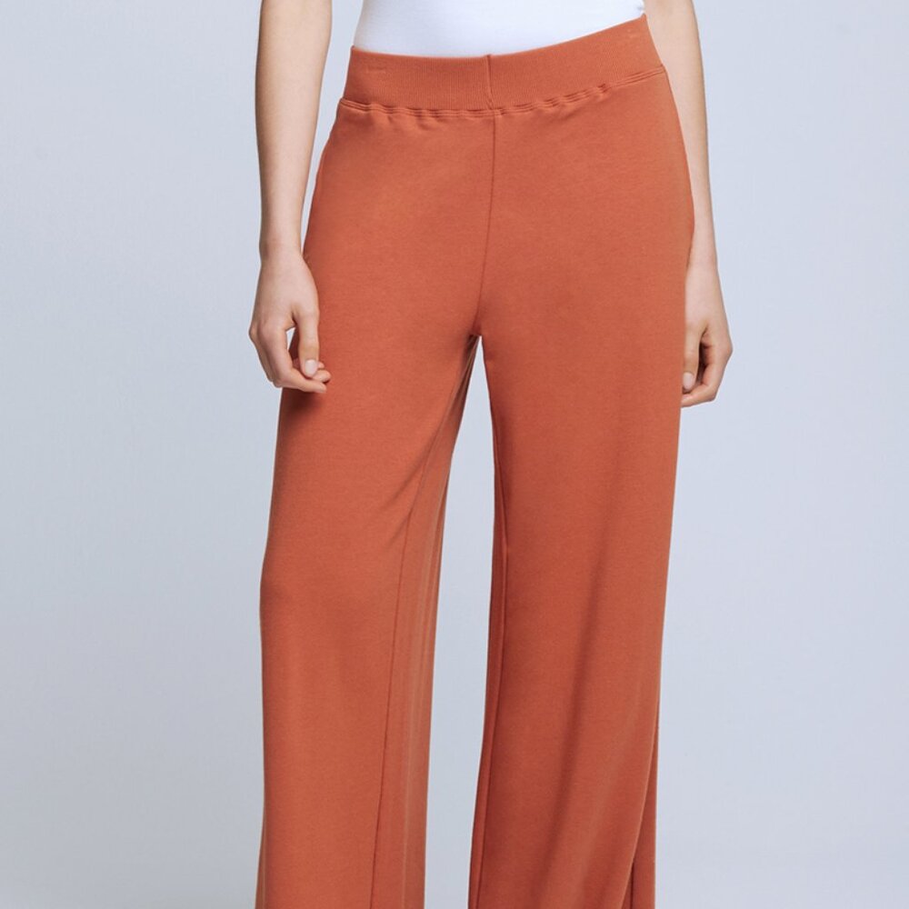 L'AGENCE The Campbell High Rise Wide Leg Pant in Rust